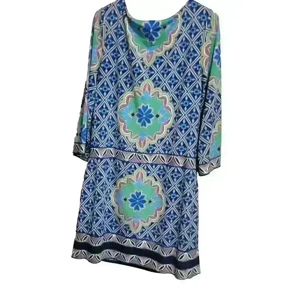 Laundry By Shelli Segal Womens Shift Dress Size Medium Aqua Mod Multicolor - Picture 13 of 13